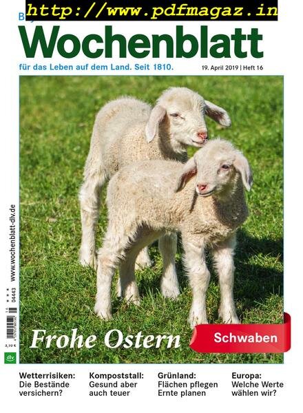 Bayerisches Landwirtschaftliches Wochenblatt Schwaben – 17 April 2019 Cover