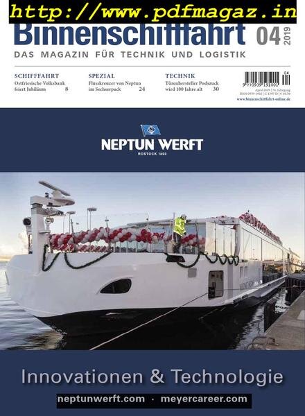 Binnenschifffahrt – April 2019 Cover