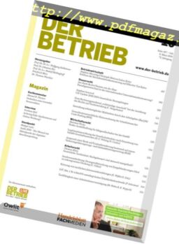 Der Betrieb – 08 Marz 2019