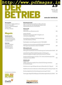 Der Betrieb – 12 April 2019