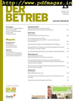 Der Betrieb – 29 Marz 2019