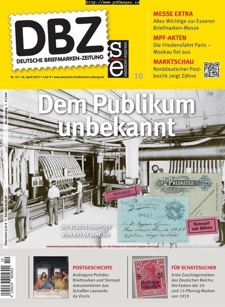 Deutsche Briefmarken-Zeitung – 26 April 2019 Cover