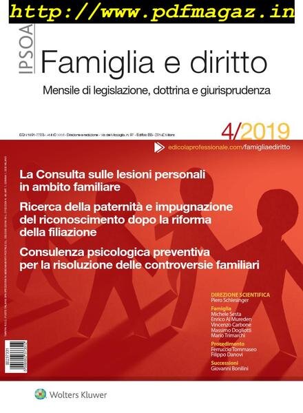 Famiglia e Diritto – Aprile 2019 Cover