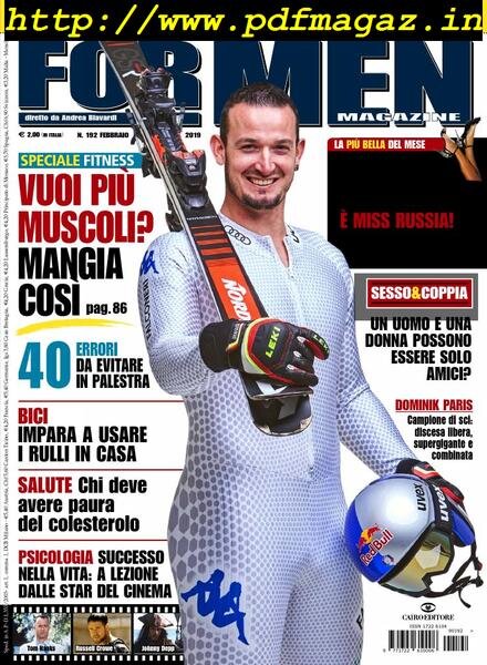 For Men Magazine – Febbraio 2019 Cover
