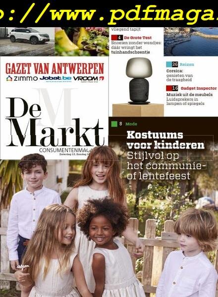 Gazet van Antwerpen De Markt – 13 april 2019 Cover