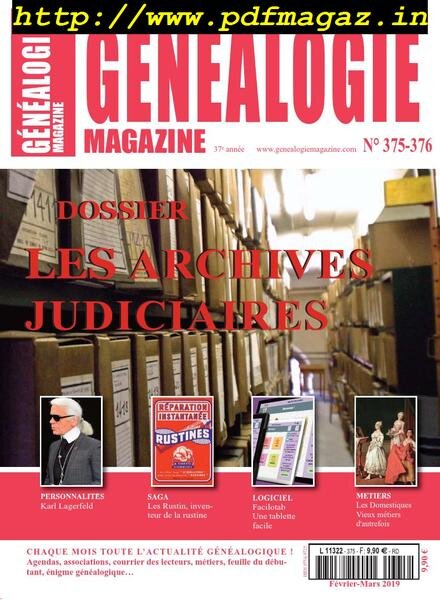 Genealogie – Hors-Serie – mars-avril 2019 Cover