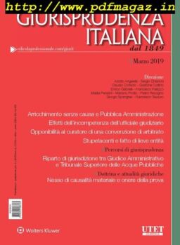 Giurisprudenza Italiana – Marzo 2019