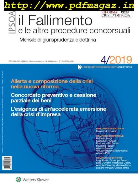 Il Fallimento – Aprile 2019 Cover