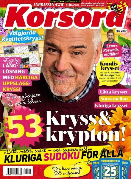 Korsord – 20 maj 2019 Cover