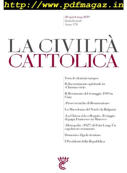 La Civilta Cattolica – 20 Aprile 2019 Cover
