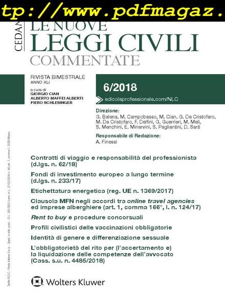 Le Nuove Leggi Civili Commentate – Dicembre 2018 Cover