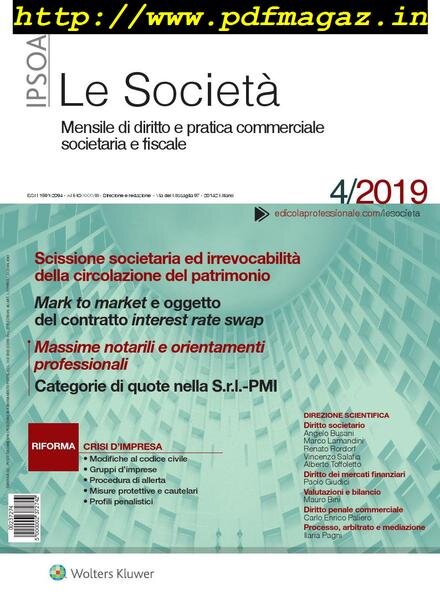 Le Societa – Aprile 2019 Cover