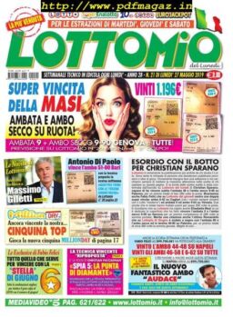 Lottomio del Lunedi – 27 Maggio 2019
