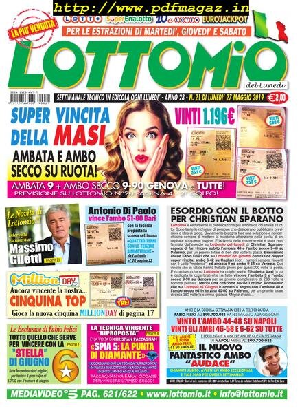Lottomio del Lunedi – 27 Maggio 2019 Cover