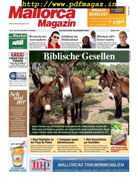Mallorca Magazin – 18 April 2019 Cover