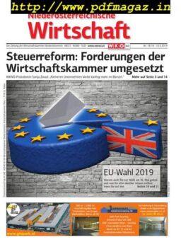 NiederOsterreichische Wirtschaft – 10 Mai 2019