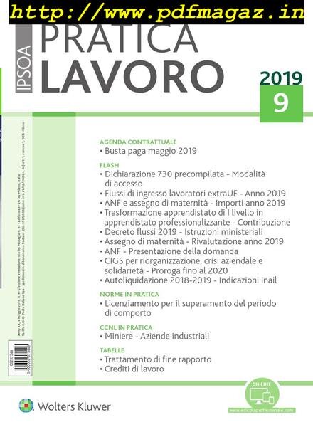 Pratica Lavoro – 4 Maggio 2019 Cover