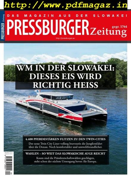 Pressburger Zeitung – April-Mai 2019 Cover
