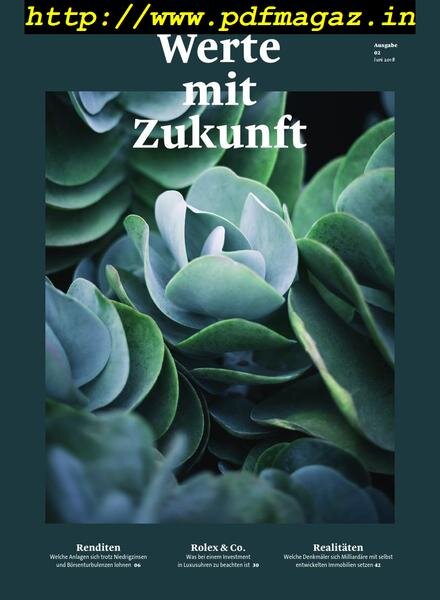 Werte mit Zukunft – Das Magazin fur Anleger – Mai 2018 Cover