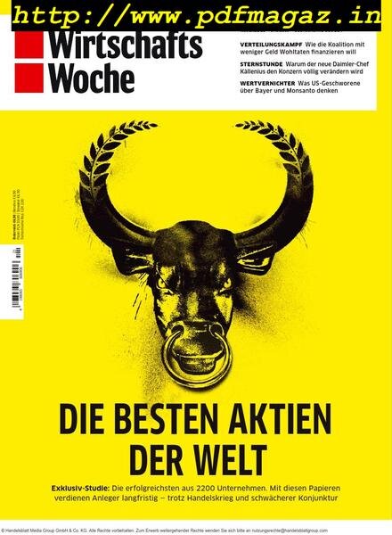 Wirtschaftswoche – 18 Mai 2019 Cover