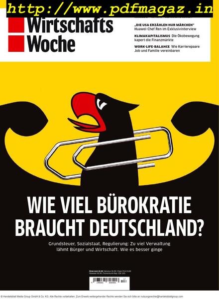 Wirtschaftswoche – 19 April 2019 Cover