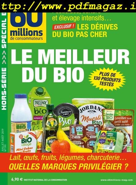 60 Millions de Consommateurs – Hors-Serie – Juillet 2019 Cover