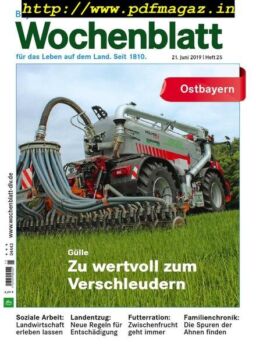 Bayerisches Landwirtschaftliches Wochenblatt Ostbayern – 19 Juni 2019