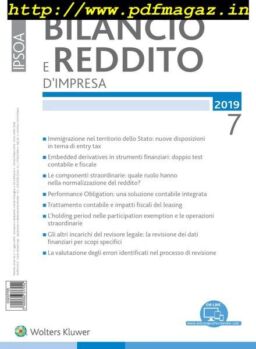 Bilancio e reddito d’impresa – Luglio 2019