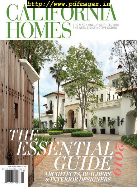 California Homes – The Essential Guide to Architects, Builders & Interior Designers 2019 Cover