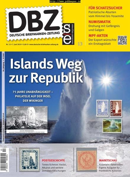 Deutsche Briefmarken-Zeitung – 07 Juni 2019 Cover