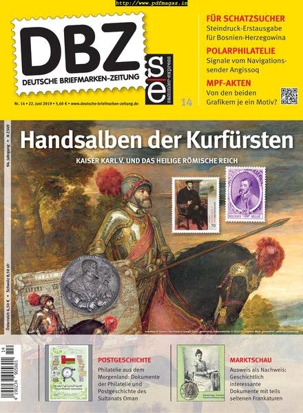 Deutsche Briefmarken-Zeitung – 22 Juni 2019 Cover