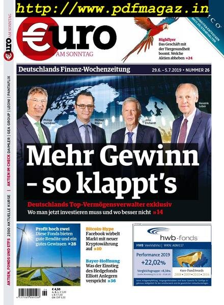 Euro am Sonntag – 29 Juni 2019 Cover
