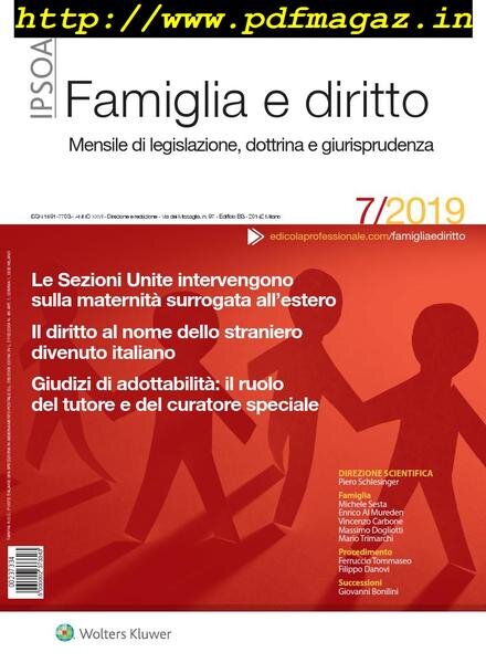 Famiglia e Diritto – Luglio 2019 Cover