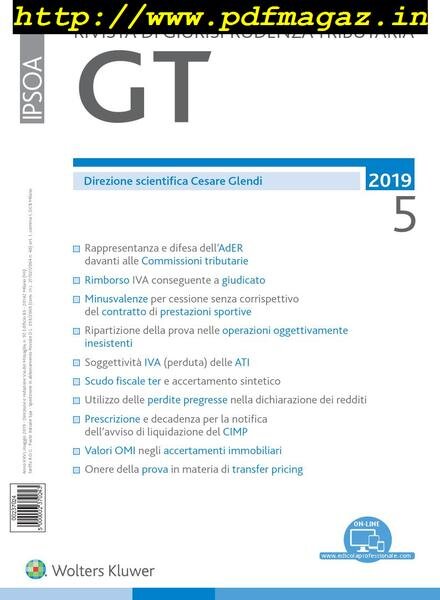 GT Rivista di Giurisprudenza Tributaria – Maggio 2019 Cover