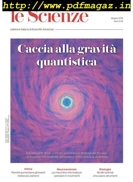 Le Scienze – giugno 2019 Cover