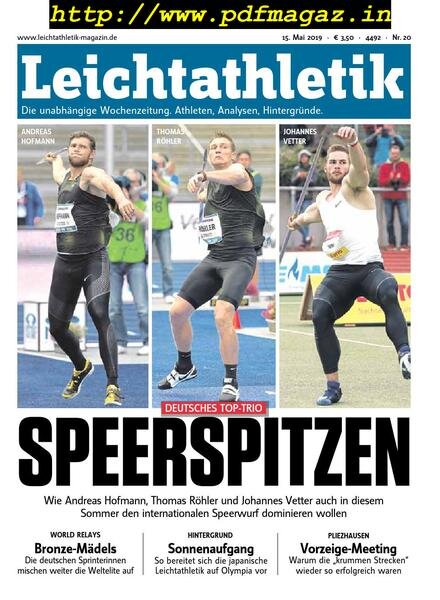 Leichtathletik – 15 Mai 2019 Cover