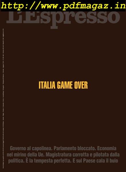 L’Espresso – 09 giugno 2019 Cover
