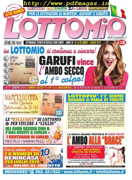 Lottomio del Lunedi – 1 Luglio 2019 Cover