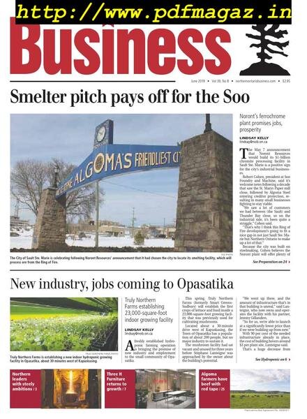 Northern Ontario Business – June 2019 Cover