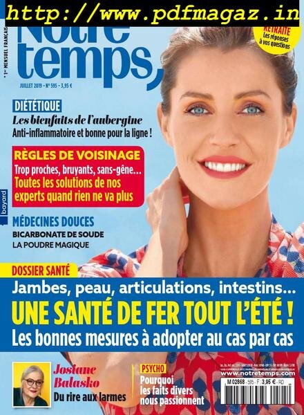Notre Temps – Juillet 2019 Cover