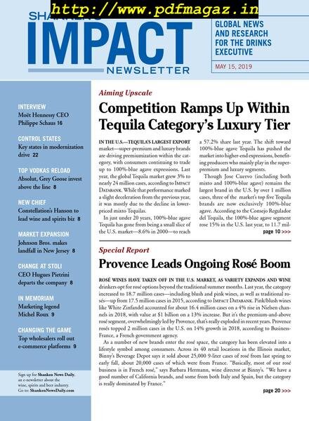 Shanken’s Impact Newsletter – May 15 2019 Cover