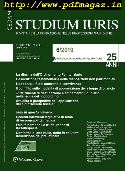 Studium Iuris – Giugno 2019 Cover