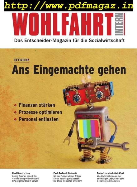 Wohlfahrt Intern – April 2018 Cover