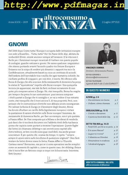 Altroconsumo Finanza – 2 Luglio 2019 Cover