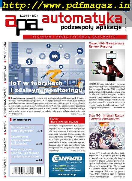 Automatyka Podzespoly Aplikacje – Czerwiec 2019 Cover