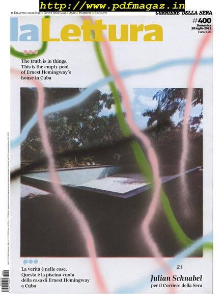 Corriere della Sera La Lettura – 28 luglio 2019 Cover