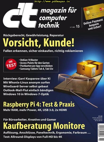 c’t Magazin – 6 Juli 2019 Cover