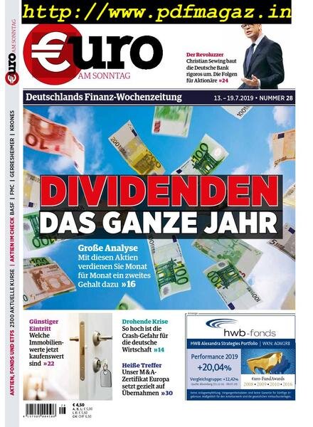 Euro am Sonntag – 13 Juli 2019 Cover