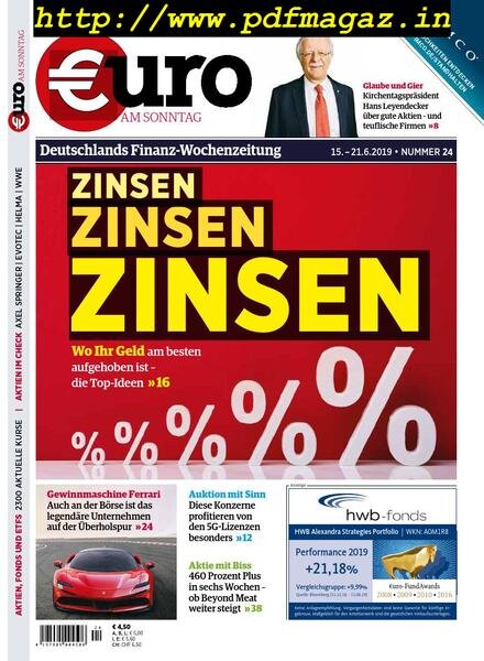 Euro am Sonntag – 15 Juni 2019 Cover