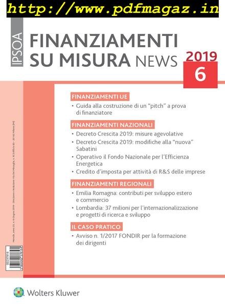 Finanziamenti su misura news – Giugno 2019 Cover